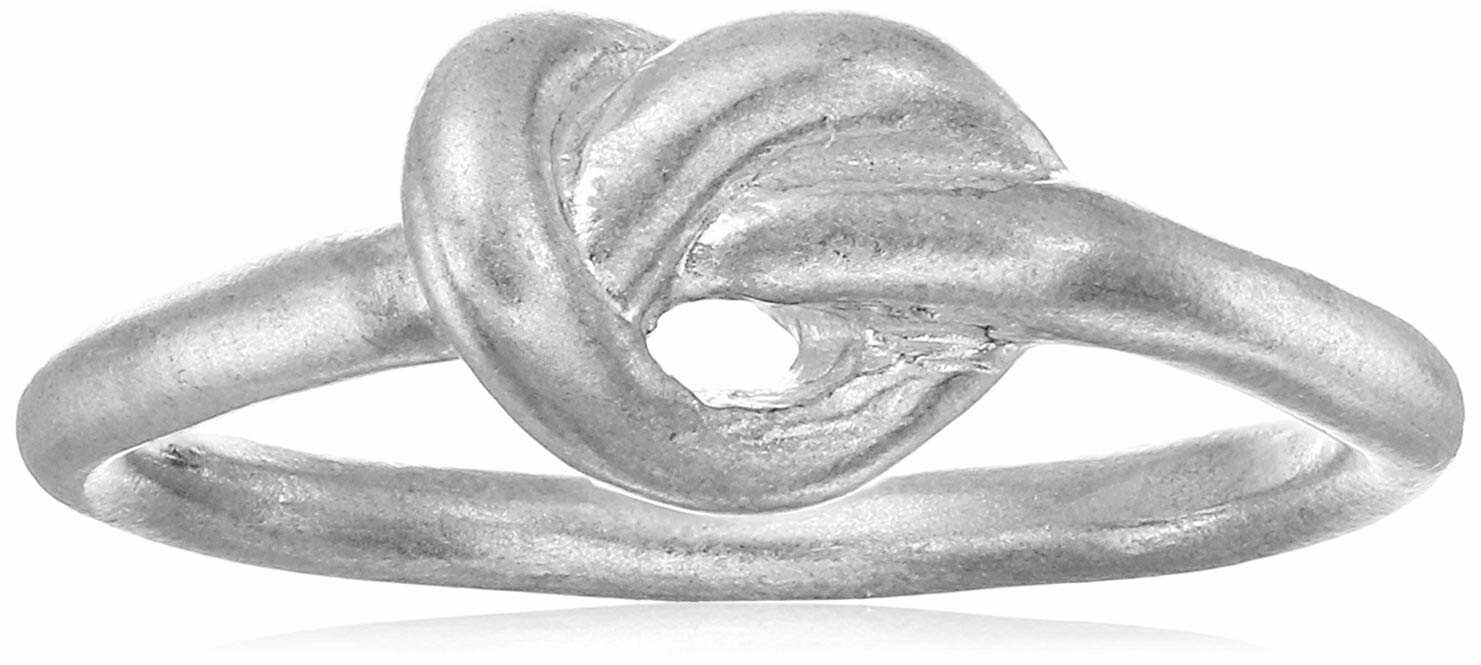 Dogeared Womens ‘Ring True’ Large Love Knot Silver Ring SS 7