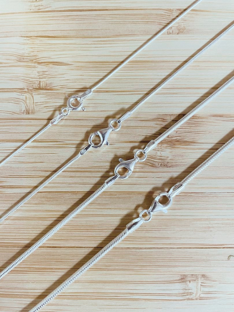 SNAKE FLEXIBLE 925 SOLID STERLING SILVER NECKLACE CHAIN “.925 ITALY”