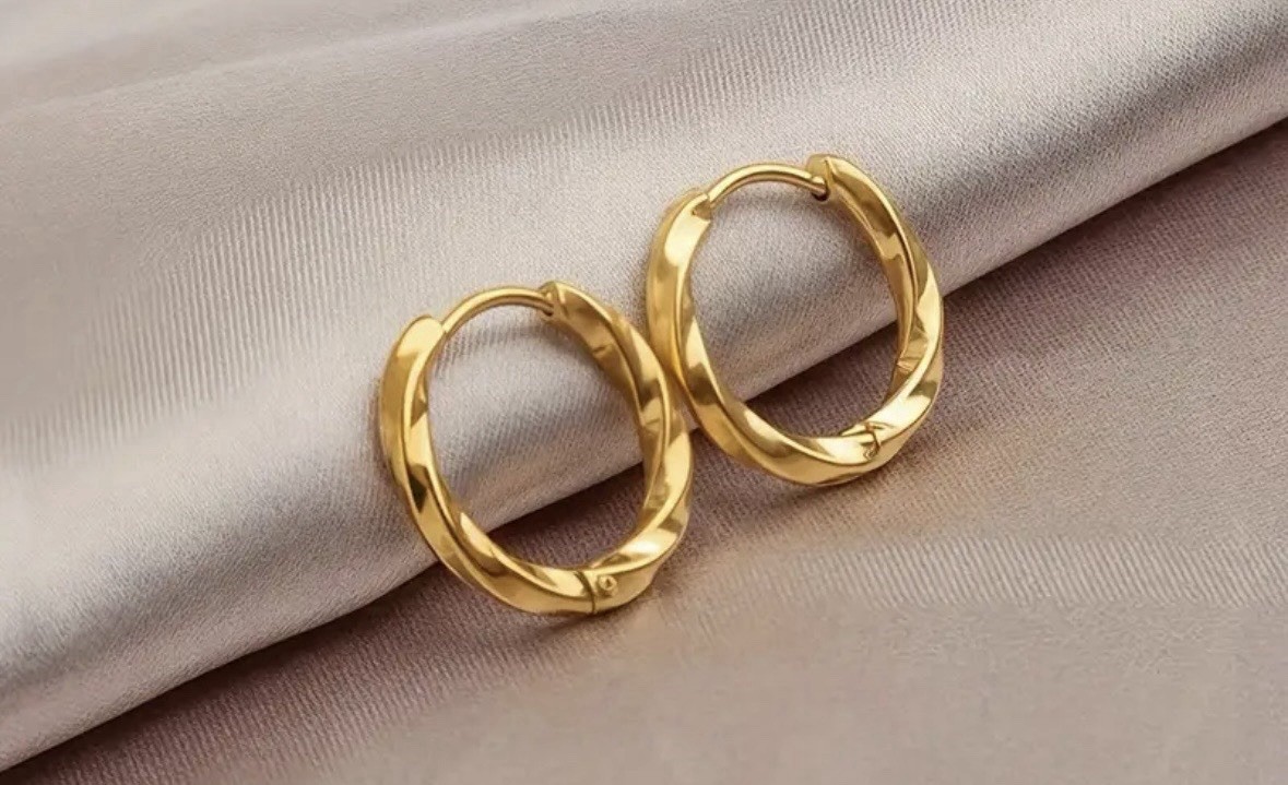 Men Women Girls 14k Gold Hoop Earrings Ear Piercing Small Hoops Christmas Gift