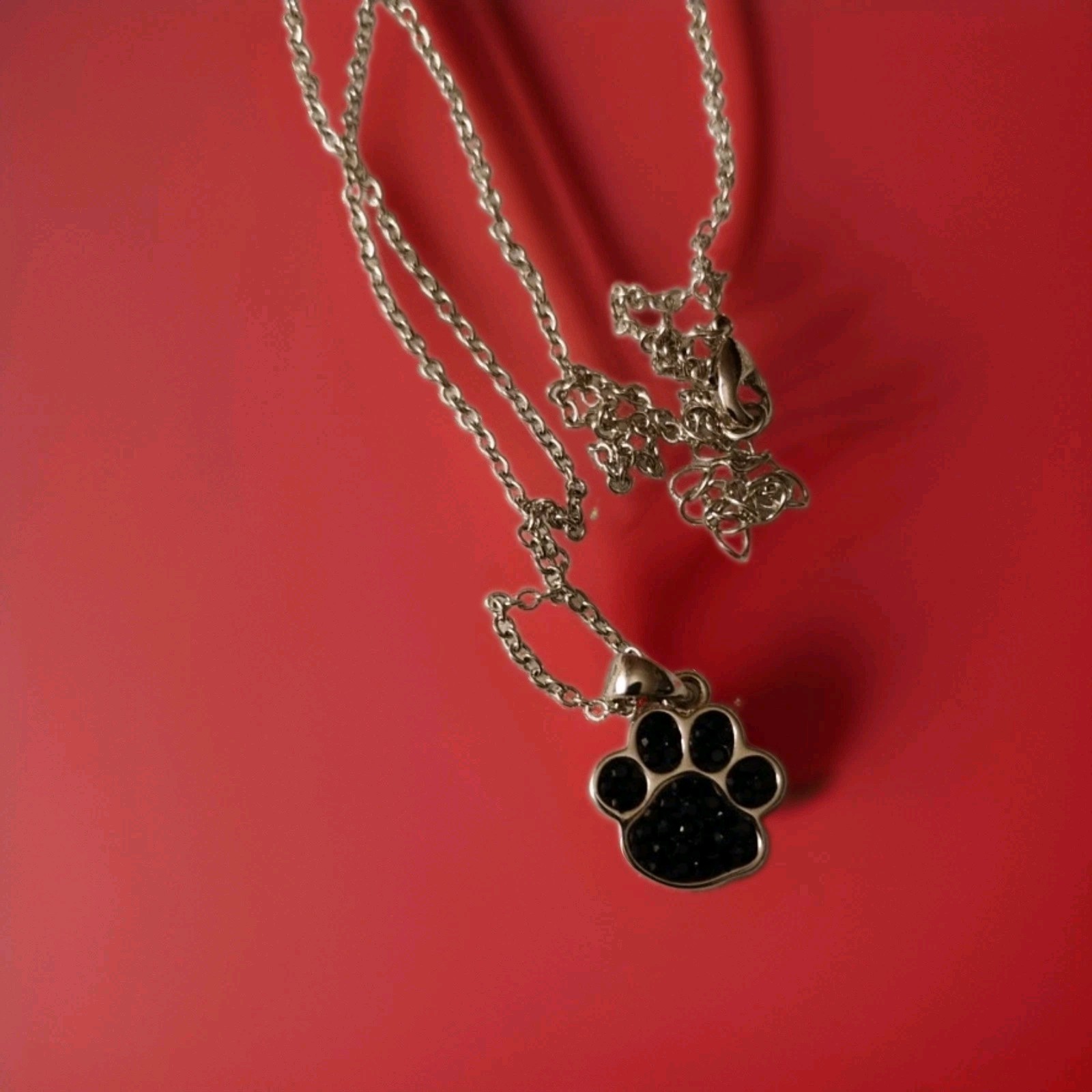 ATI BR CH Paw Print Charm Necklace( 16″ -18″ Chain)