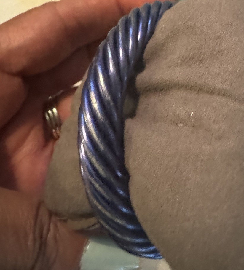 David Yurman Blue Aluminum Renaissance Cuff Size Medium