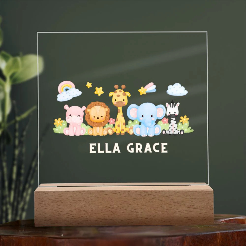 Personalized Safari Animals Night Light
