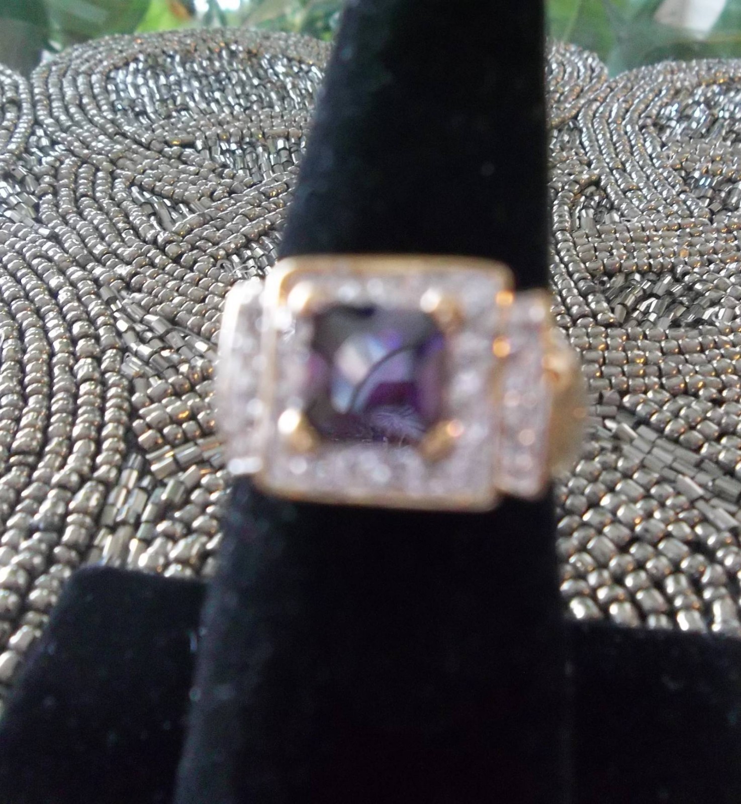 Park Lane HOSTESS ONLY PURPLE RING – PURPLE CZ w/CLEAR Accents in Gold – SZ 7