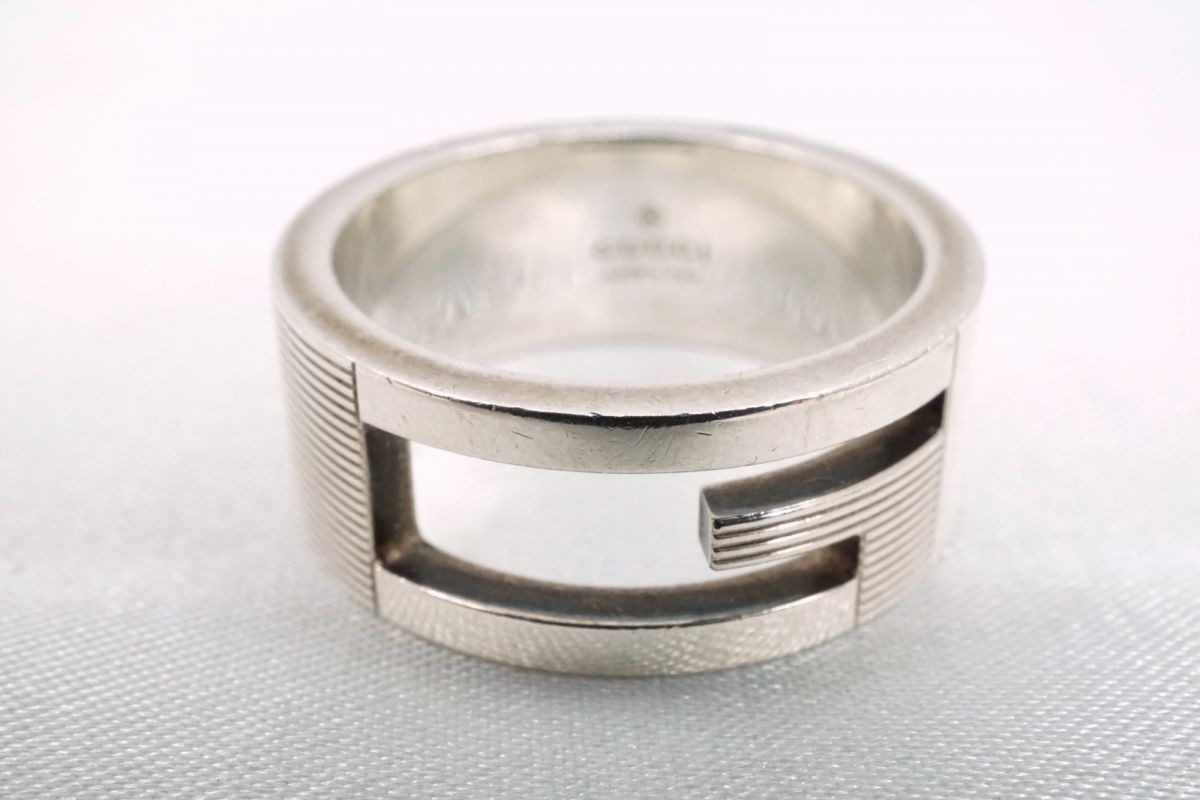 GUCCI 7.5 US Branded G Ring Logo 7.8ｇ Unisex Ag925 Silver Accessories 6672j