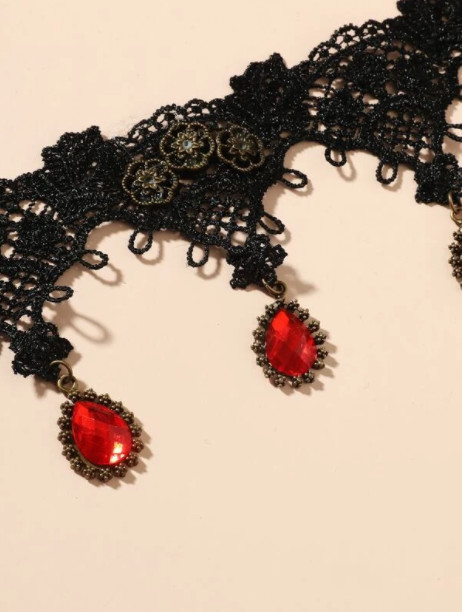 Gothic choker necklace, Lace choker, Halloween choker, Halloween necklace