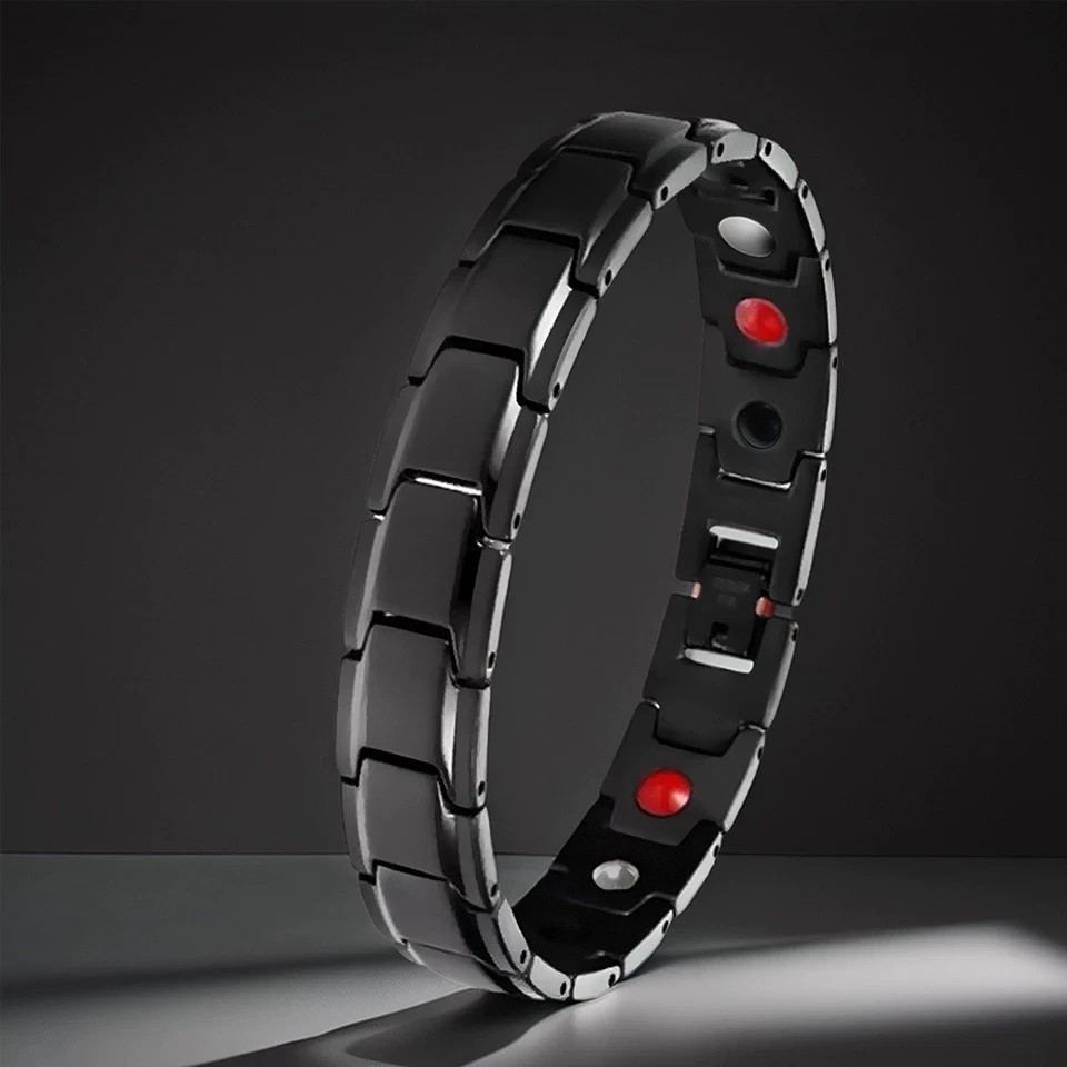 ZAKOL Trendy Round Detachable Magnetic Bracelets for Women Men Adjustable Health