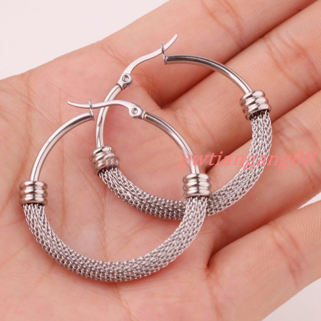 Womens Silver/Gold Color Stainless Steel Necklace Choker Bracelet Jewelry Set