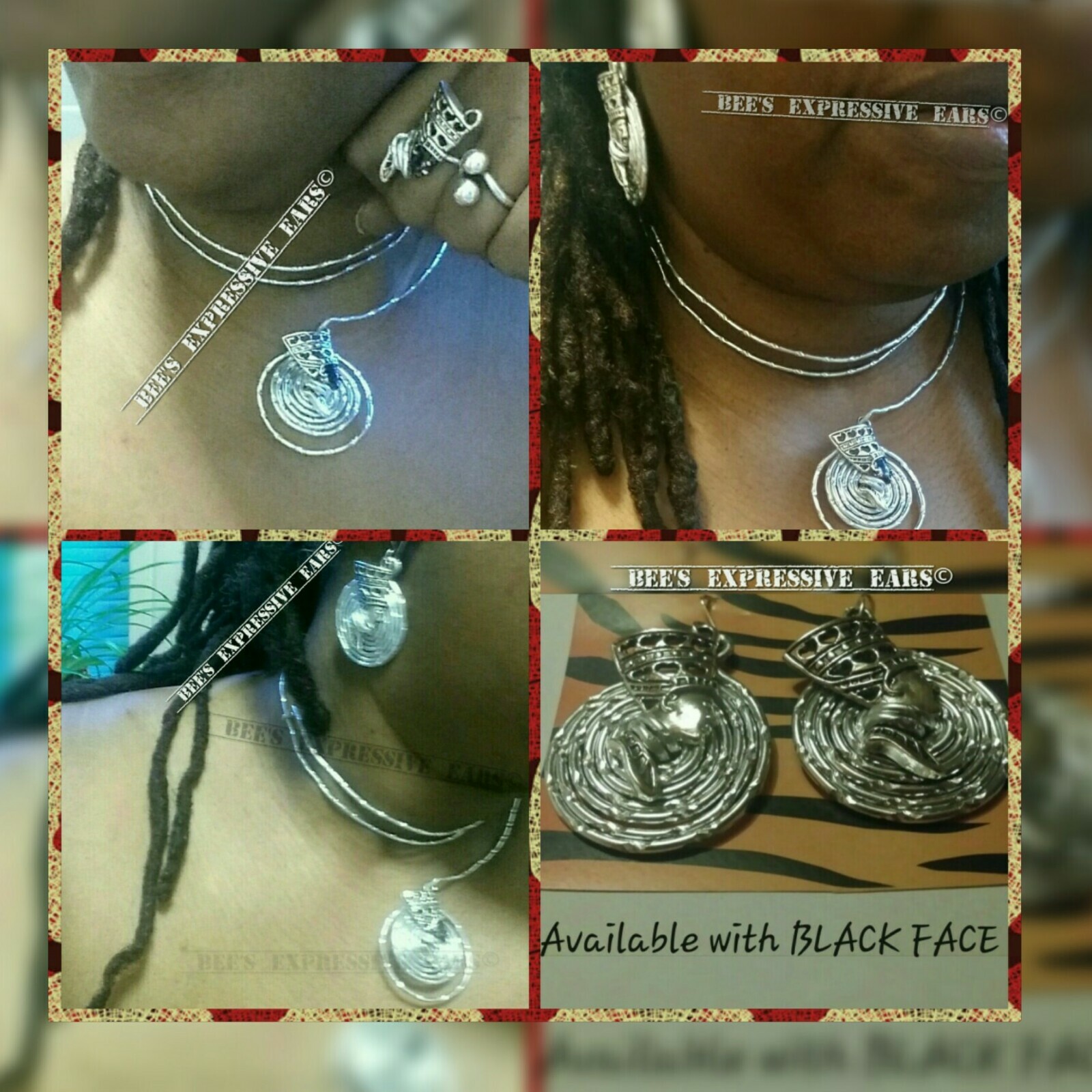 3.5cm Tight spiral 👑Nefertiti Earrings *plain face* by BEE’S EXPRESSIVE EARS