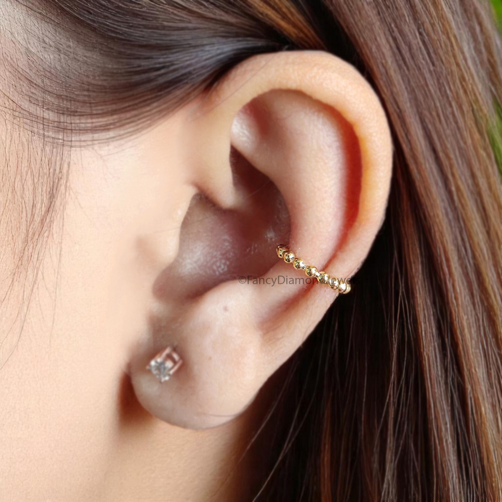 Dainty Single Band Smooth Silver Conch Ear Cuff Earring minimalist-style earring