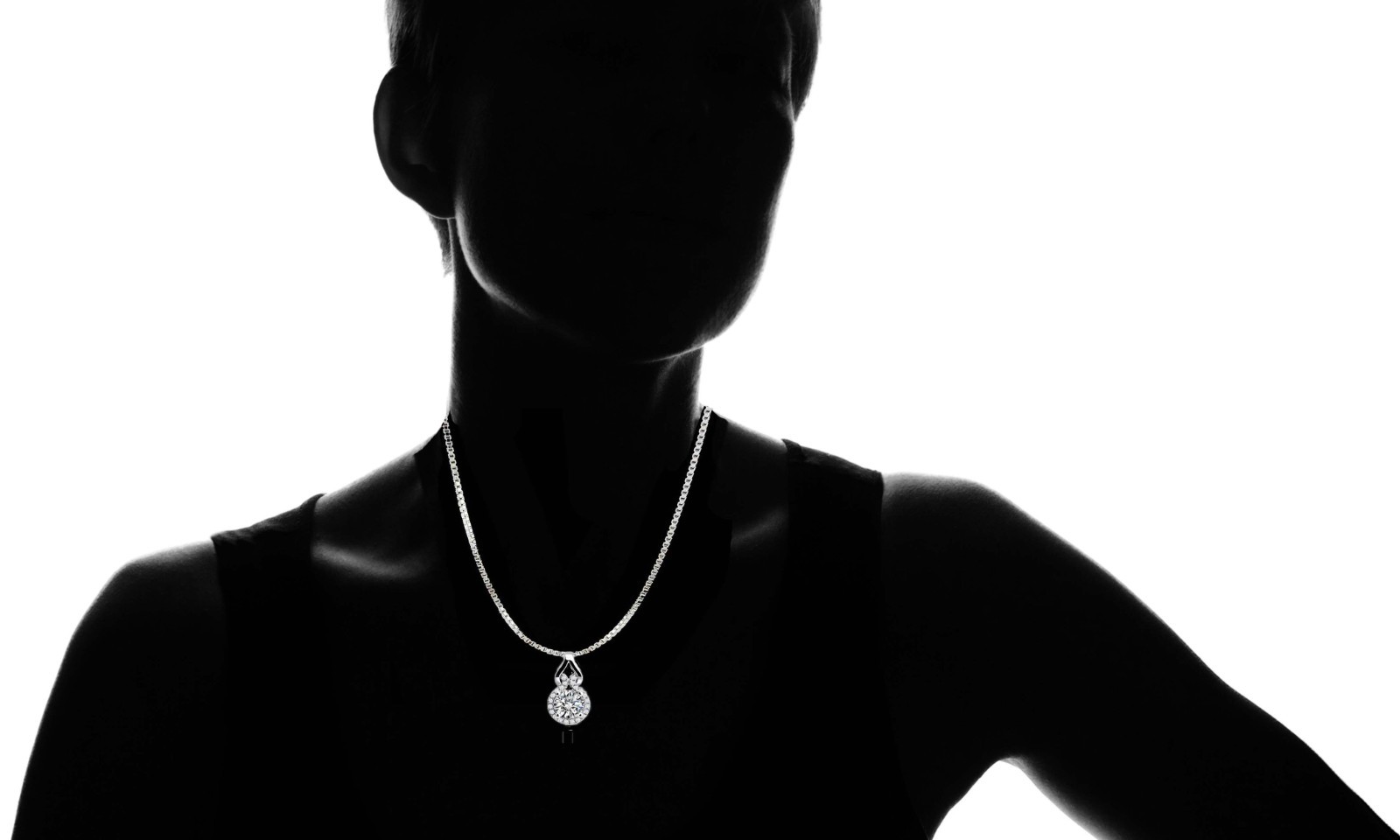 3.00 CTTW Love Knot Halo CZ Pendant Necklace Made With Crystals From Swarovski