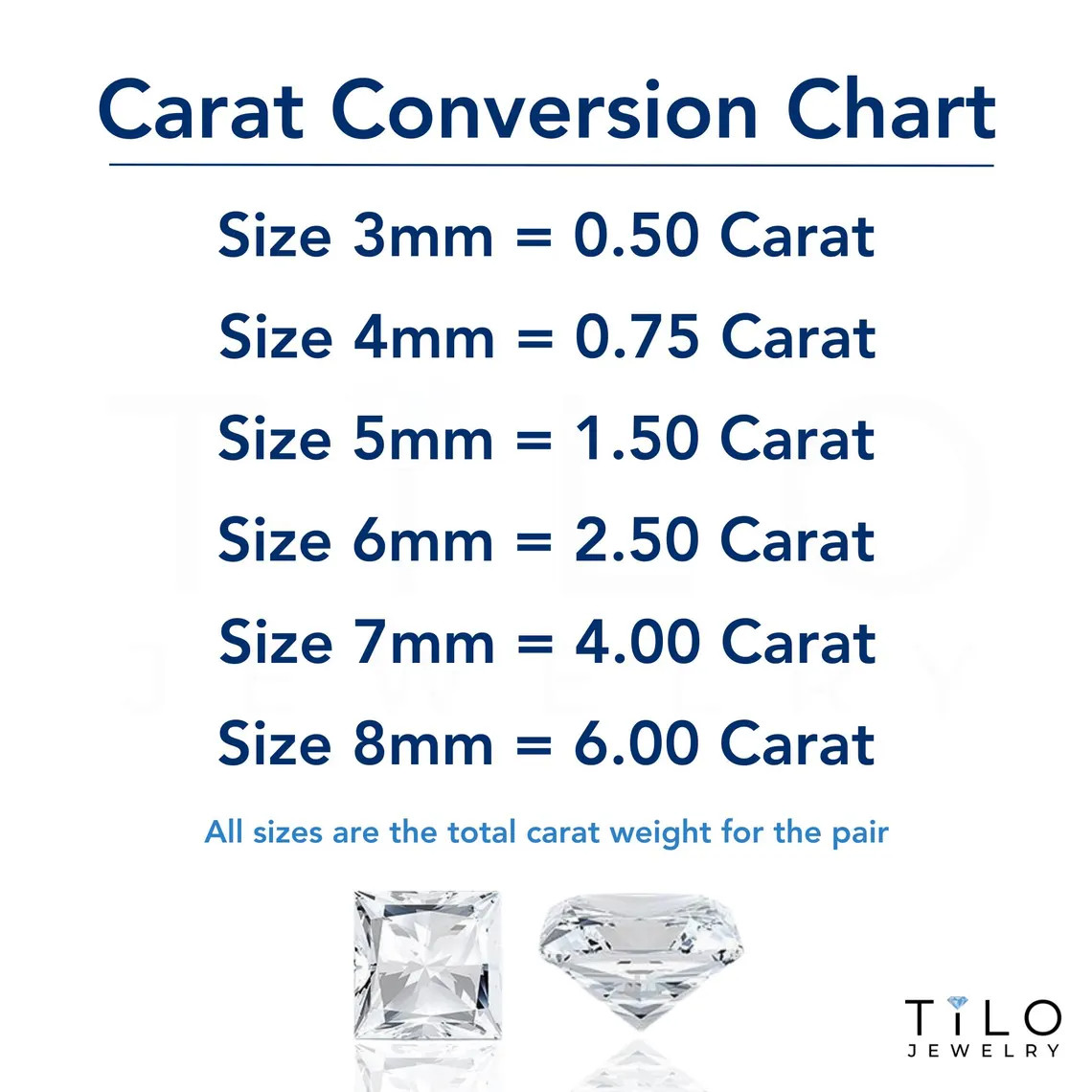 14K Solid Yellow Gold Princess-Cut CZ Sleeper Studs Earrings Screw-back 3mm-8mm