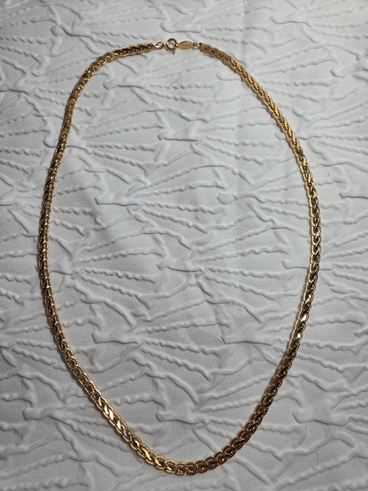 Vintage Signed Napier Gold Tone Rope Chain Necklace 23″ Perfect Condition 1980s