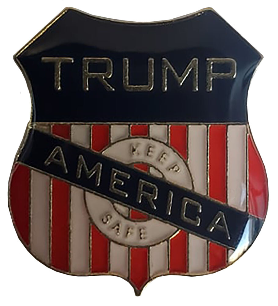 Trump 2024 Keep America Safe Shield USA Motorcycle Hat Cap Lapel Pin