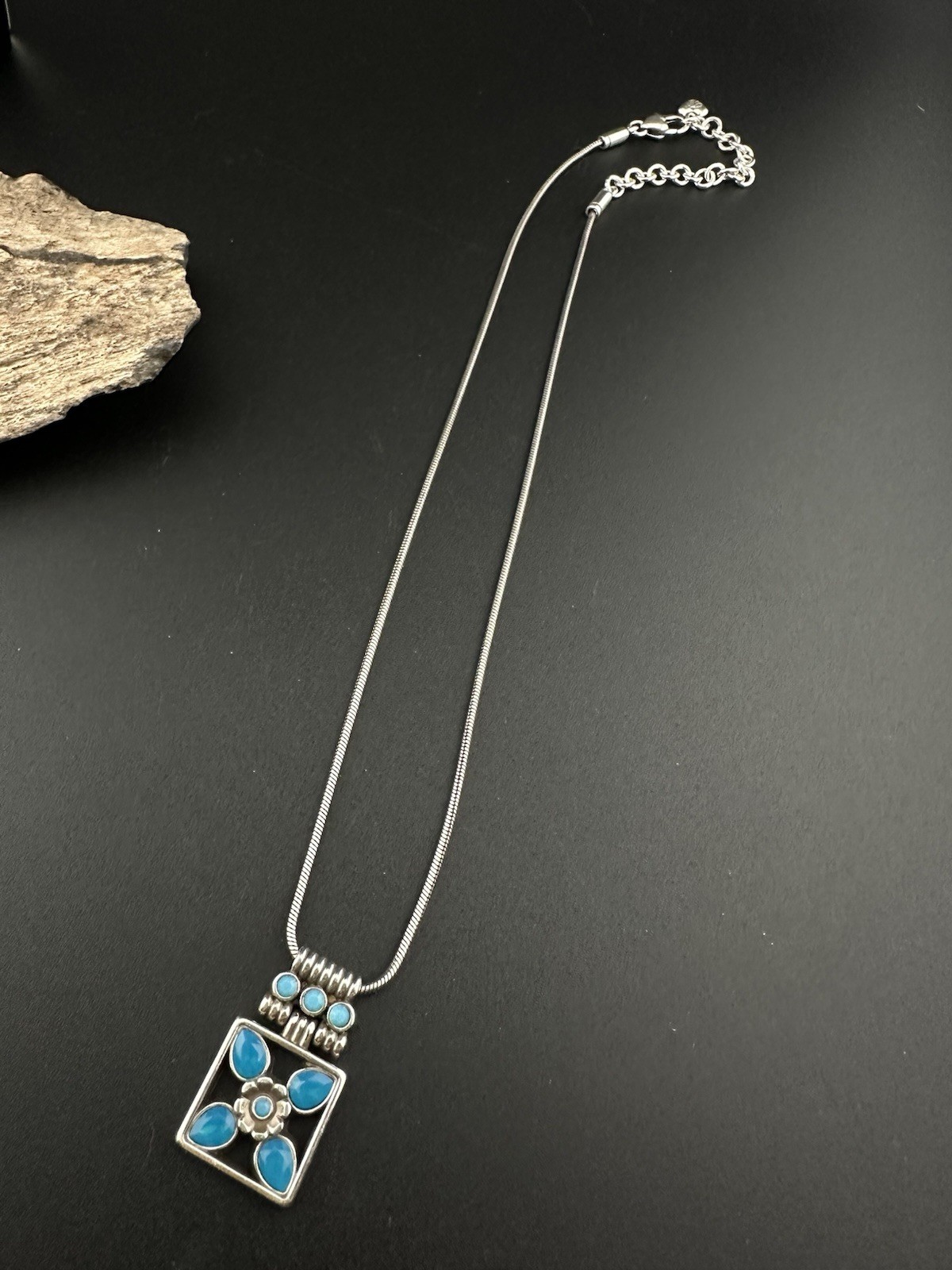 Brighton NEPAL Black Cuff Bangle, Link Bracelet, Necklace and Earrings Set
