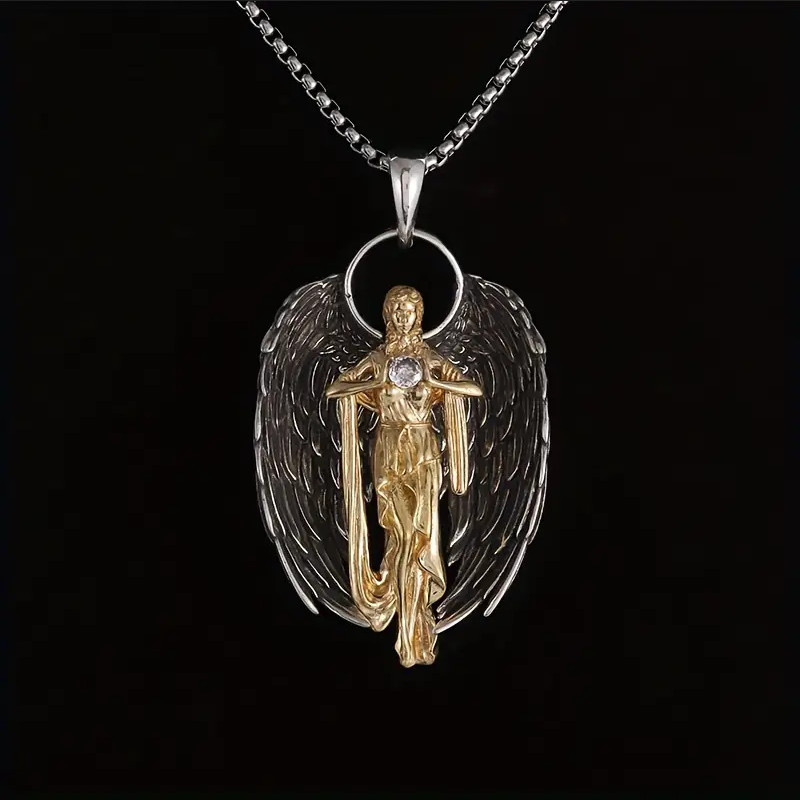 Shield Of Divine Jewelry Vintage Silver Sexy Goddess Angel Pendant Necklace