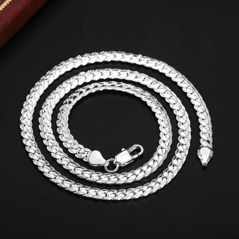 1pc 50cm20inches 925 Sterling Silvery Luxury Brand Design Noble Necklace Chain