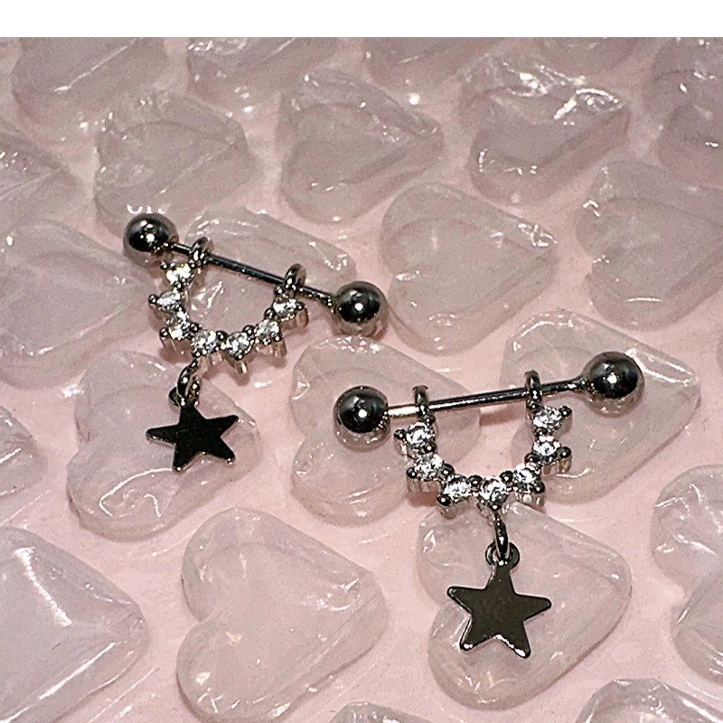 1 PCS Star Silver Color 316L Stainless Steel Ear Bone Nail for Women New Fashion