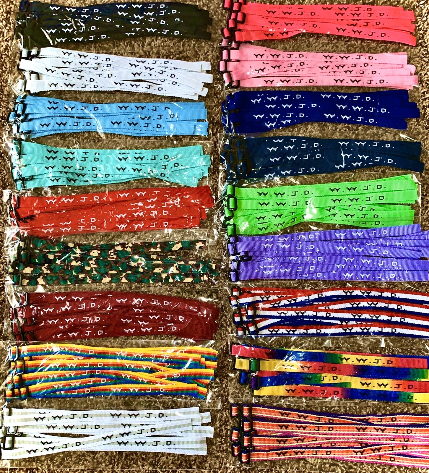 1 Woven Jesus Religious WWJD Bracelets Bracelet Fundraiser Fashion Wristbands