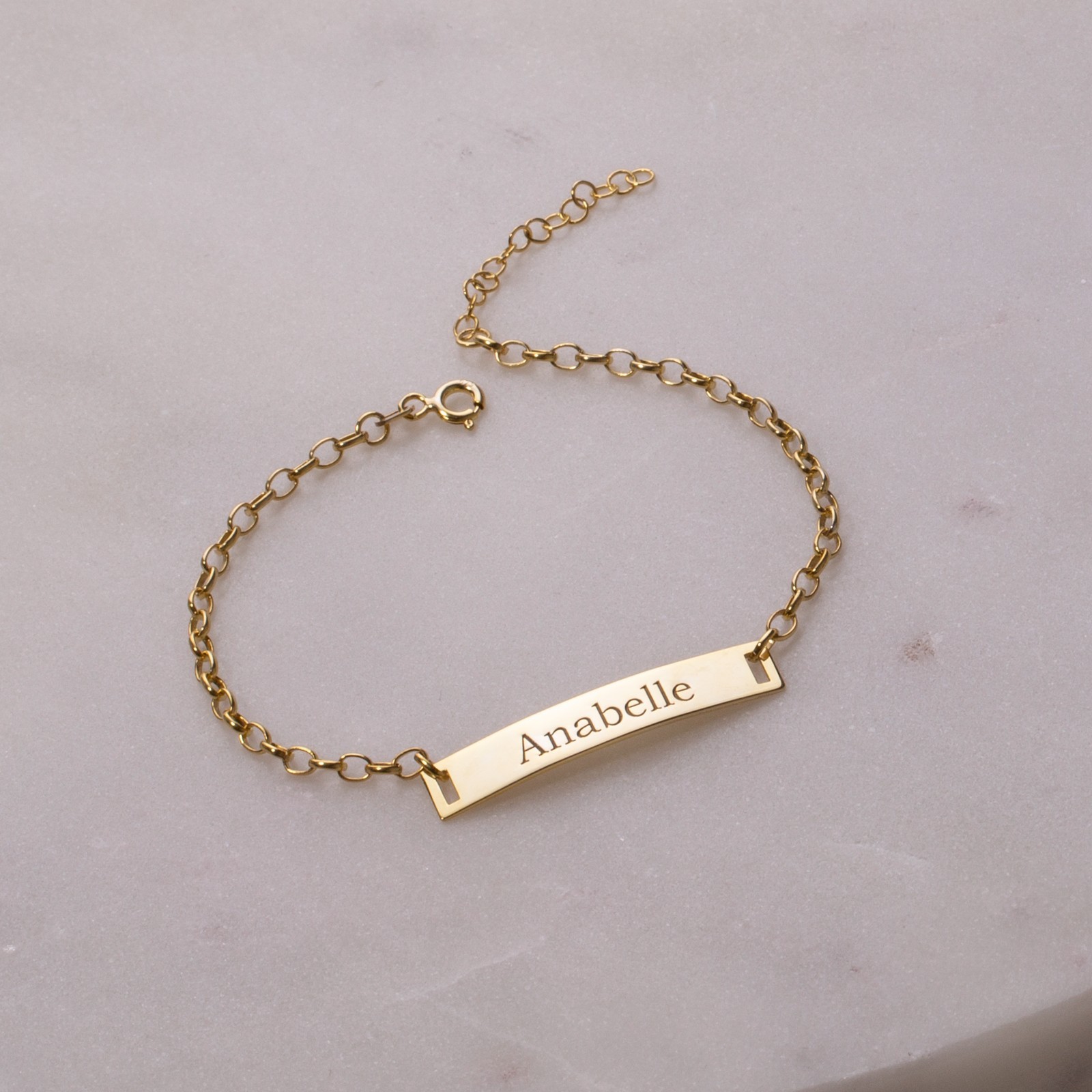 Custom Engraved Name Bar Bracelet .925 Sterling Silver Gold/Rose Gold/Silver