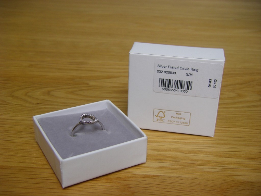 Mint Velvet branded silver plated circle ring