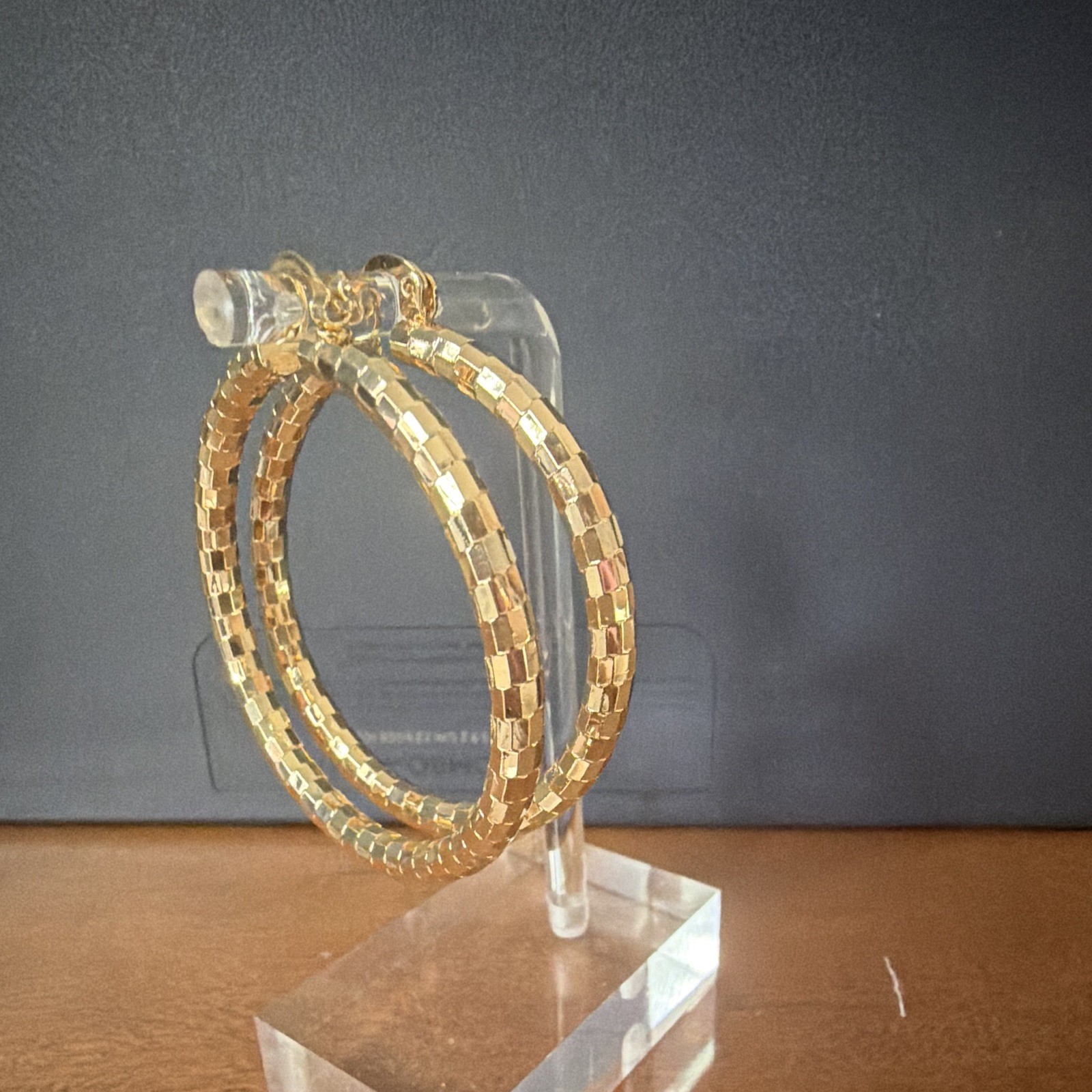 Gold & Silver Tone Textured Hinged Hoop Earrings Set Round No Stone