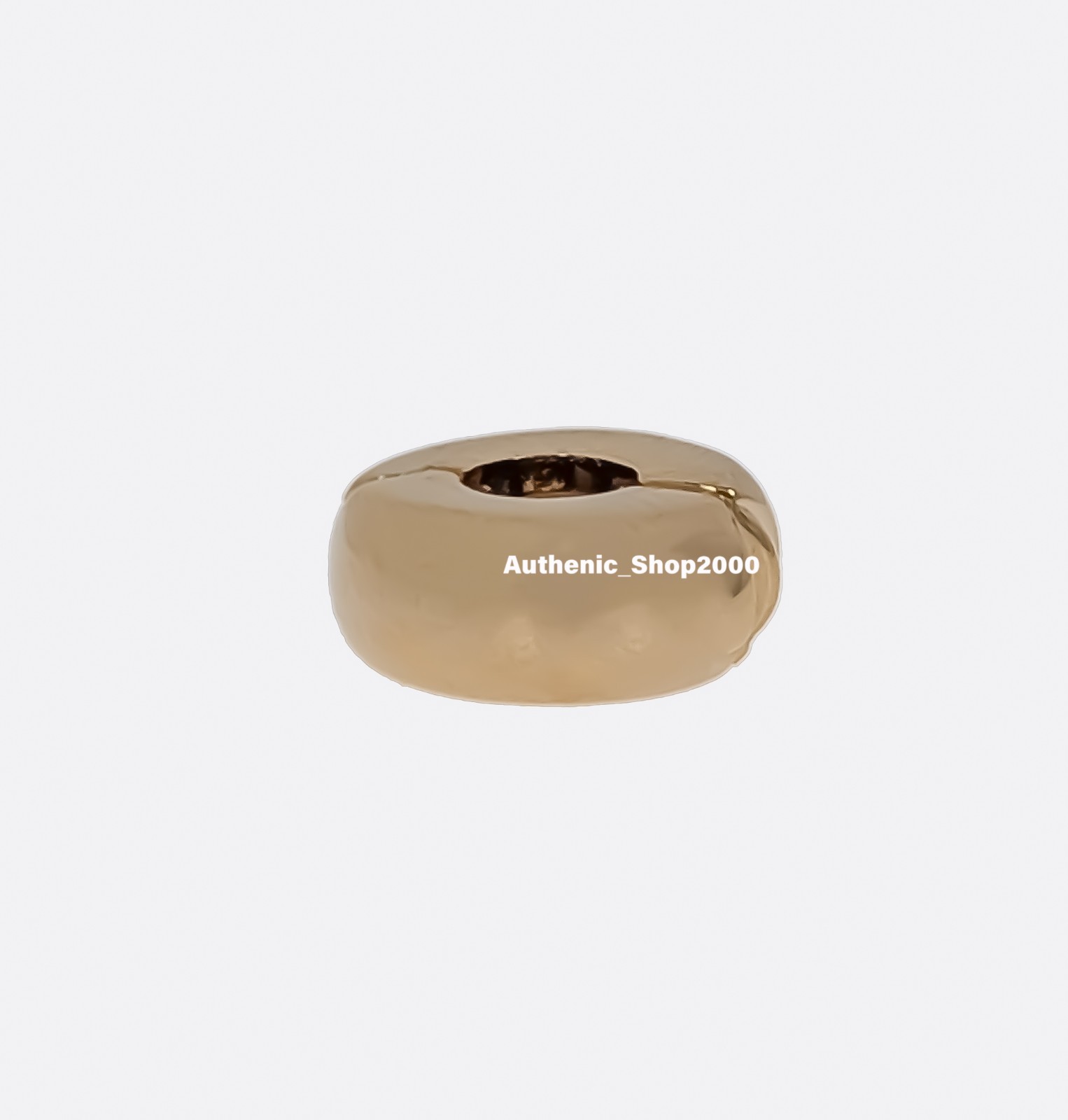 New 100% Authentic PANDORA 14k Gold Plated Shiny Round Clip Charm 763678C00