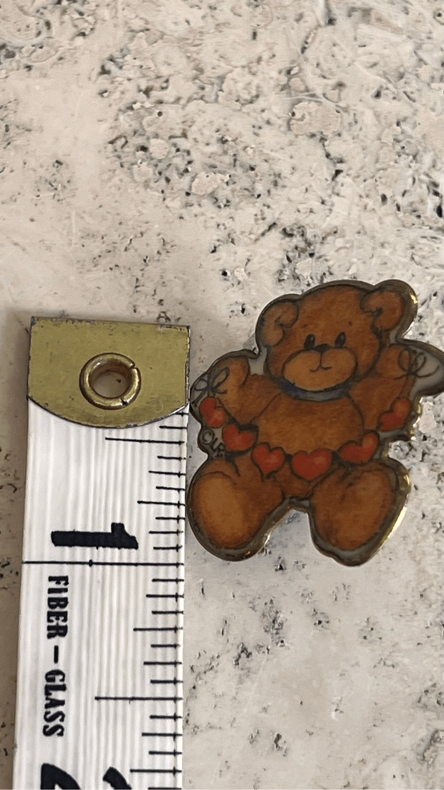 Lucy Rigg & Co Unisex Adult Brown Red Vintage Teddy Bear Lapel Pin Badge Brooch