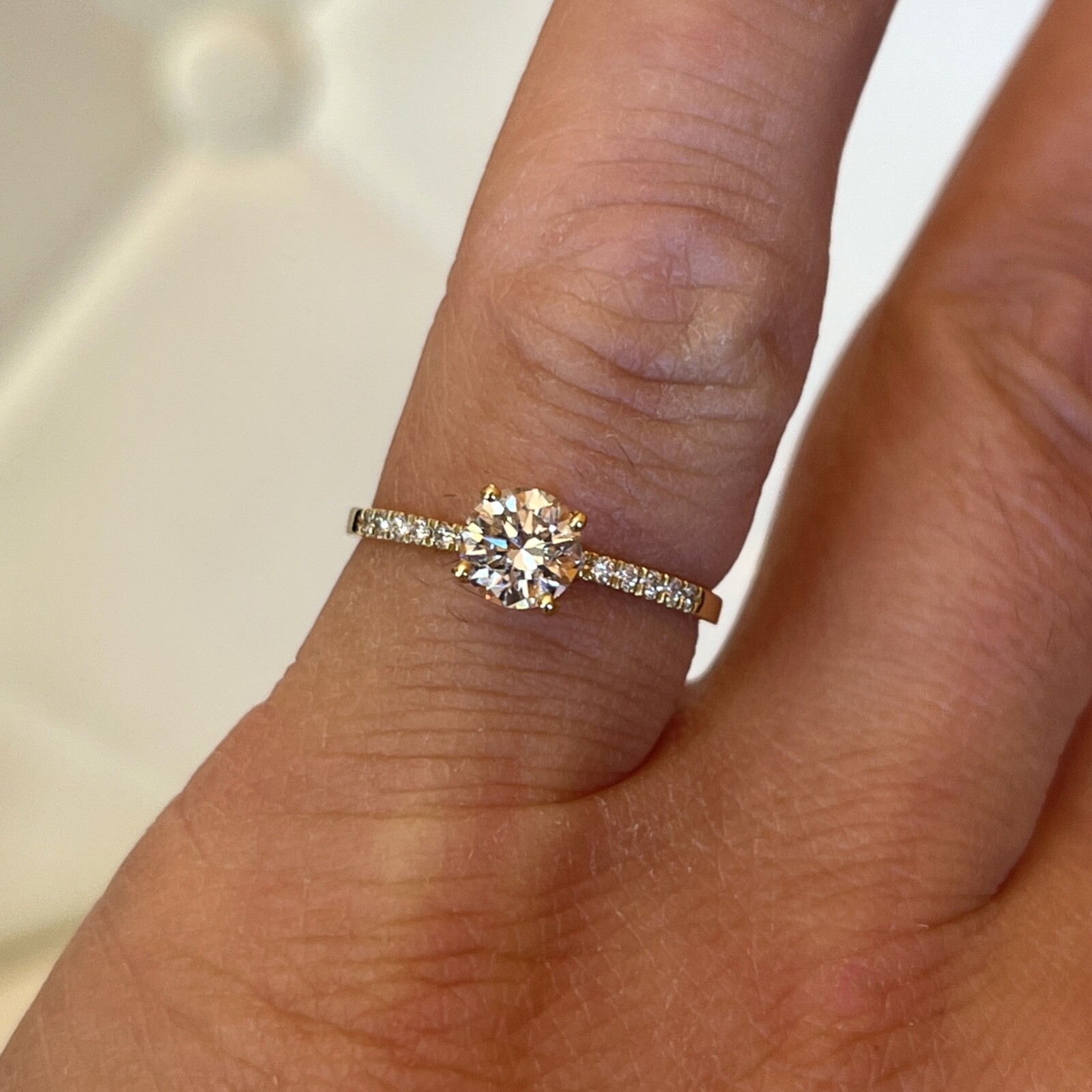 0.85 TCW Diamond Pave Wedding Anniversary Ring 14k Gold 100% Natural G/ VVS2/