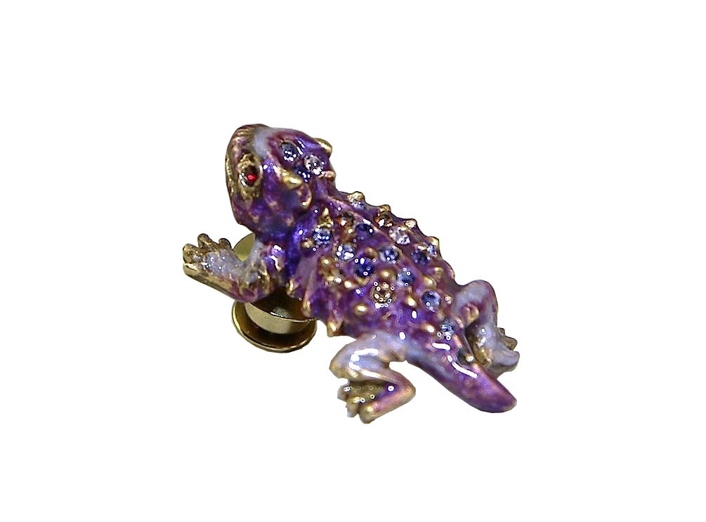 JAY STRONGWATER TACK PIN SUPER RARE PURPLE HORNED FROG SWAROVSKI BOX USA