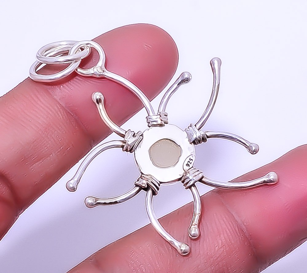 Titanium Opalite Agate Drusy 925 Sterling Silver Pendant 1.95″ P7580-13