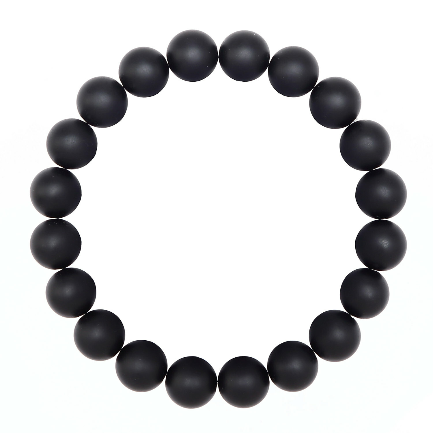 Black Onyx Bracelet Matte Round Size 8mm 10mm 7.5″ Length