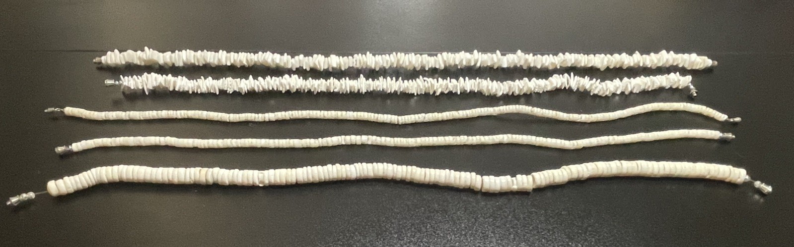 Vintage Lot of 5 Puka Shell & Glass Puka Style Necklaces Hawaiian Surfer Beach