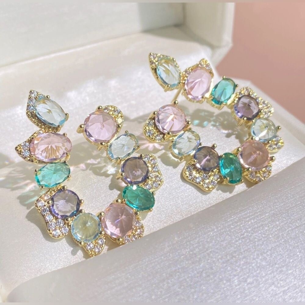 Luxury Multicoloured High Quality Statement Earrings With S925 Needle Pin