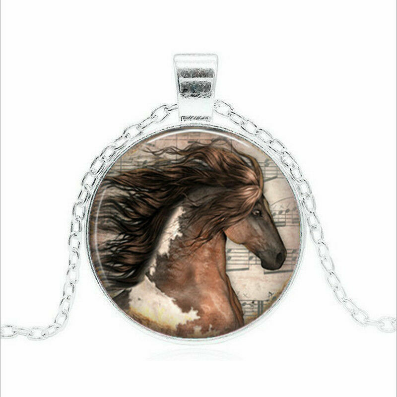 HORSE ANIMAL charm pendant ( 20″ Sterling Silver 925 necklace ) women female men