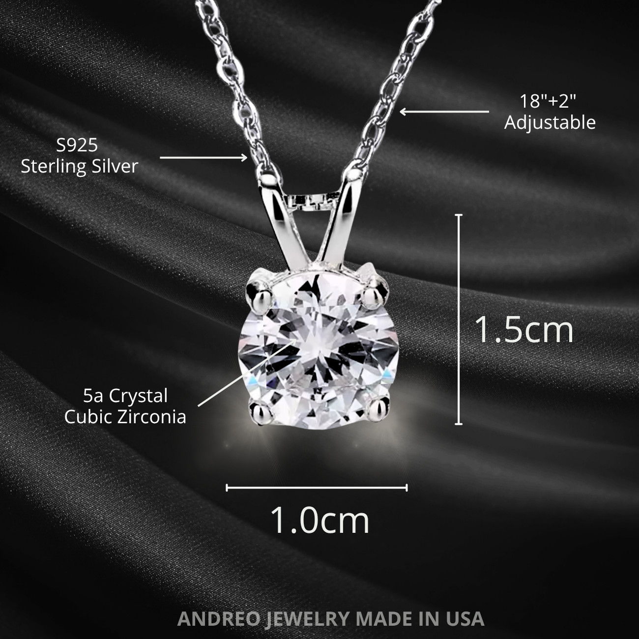 Solitaire CUSTOM Soulmate Necklace Gift Ideas Birthday Gifts for Women ANDREO