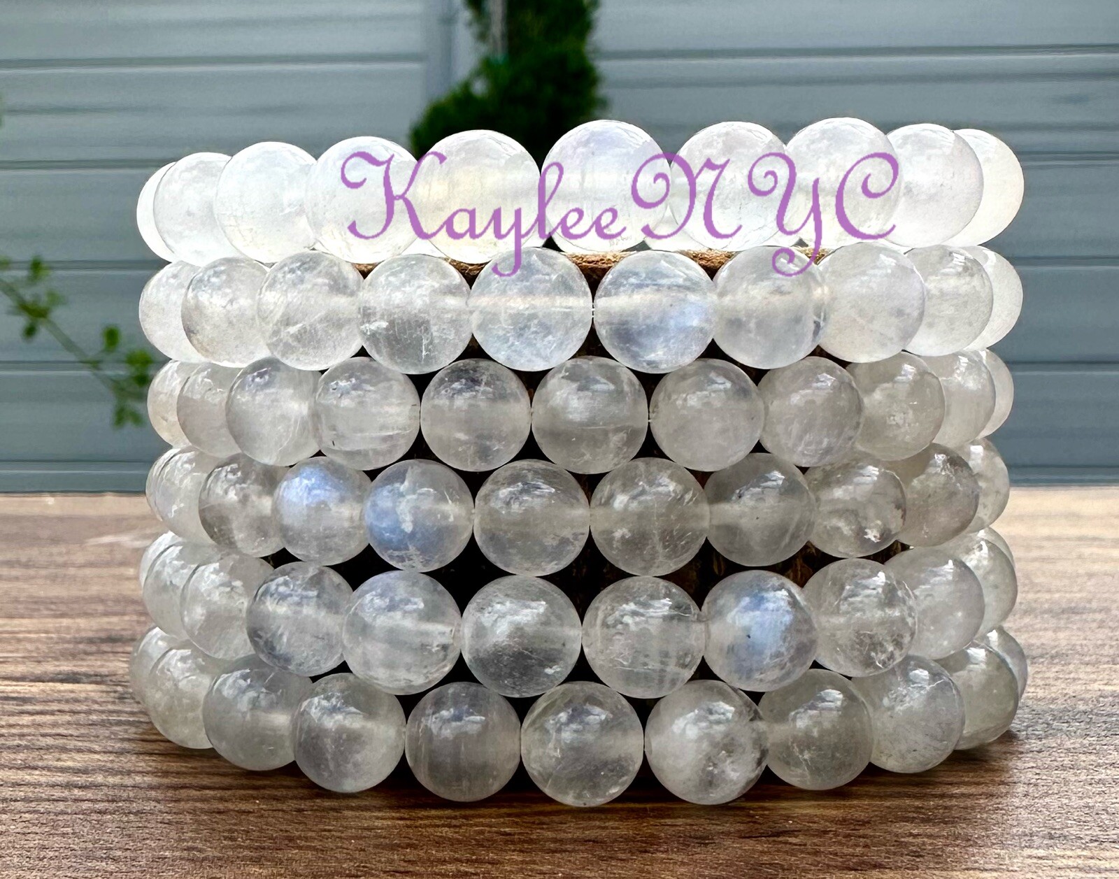 Wholesale 6 Pcs Natural Moonstone 8mm 7.5” Crystal Healing Stretch Bracelet