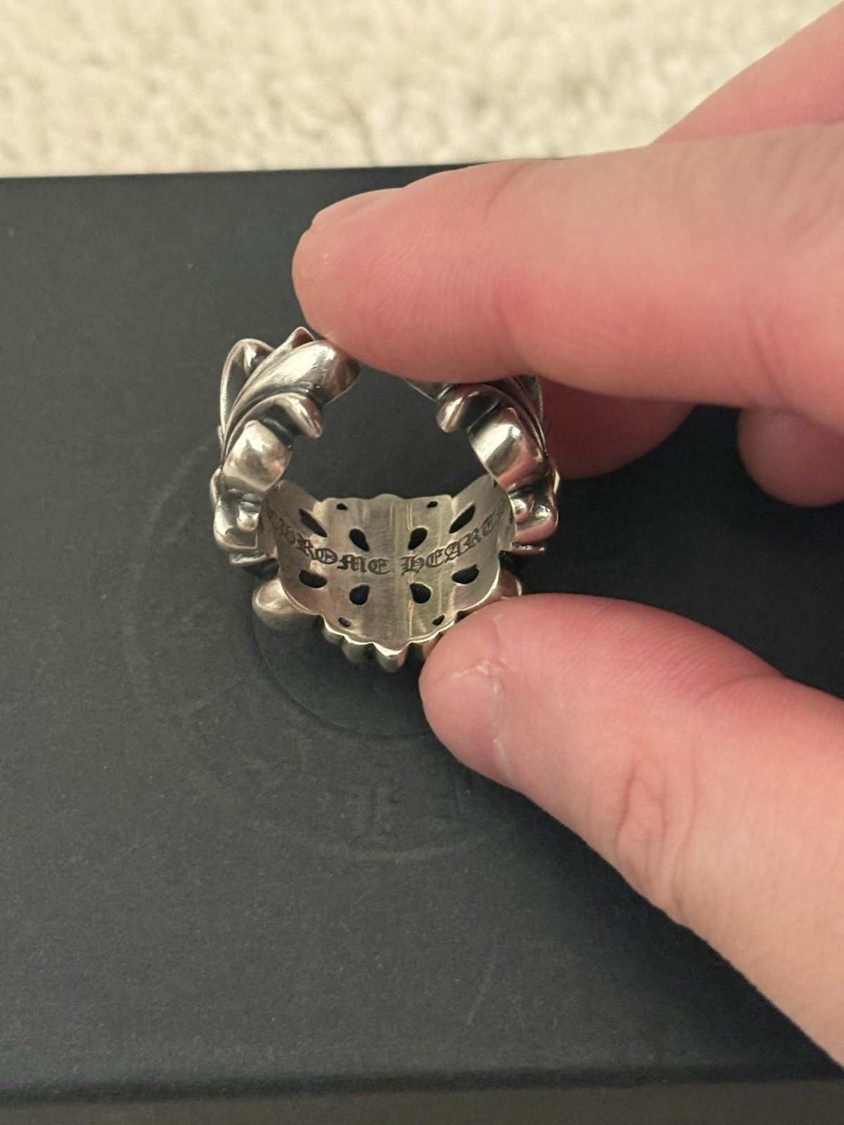 Chrome Hearts Double Floral Ring 925 Sterling Silver Pre-owned Size 10