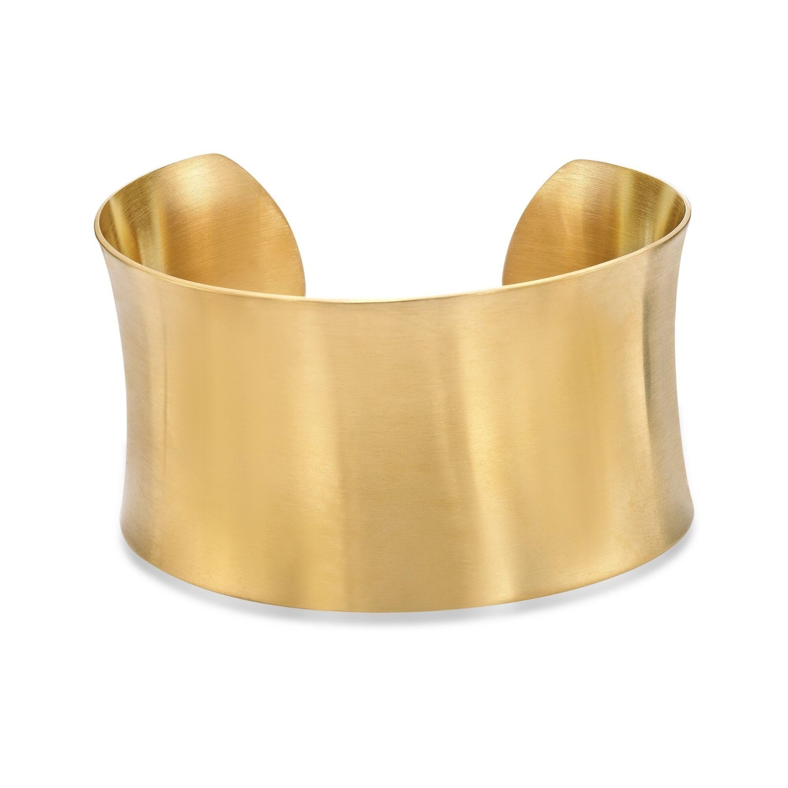 7-Inch Wide Open Cuff Bangle Bracelet for Women – Ion Plated Stainless Steel, Sa