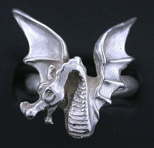 Fire Dragon Pure Sterling Silver Casted Ring Size Sz7