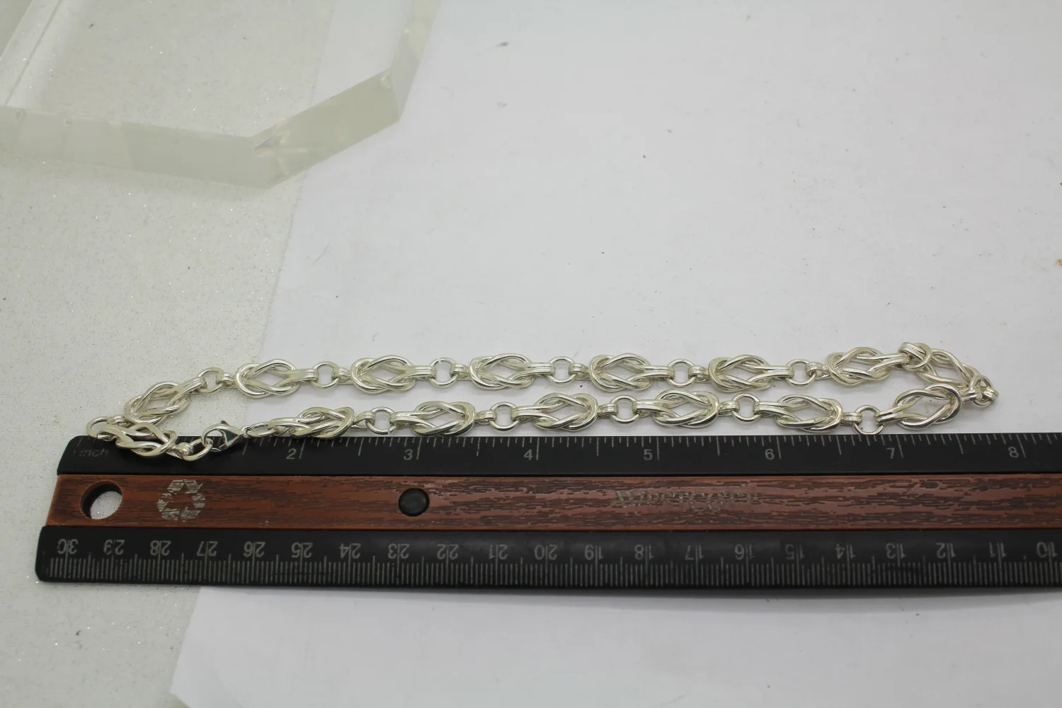 CHUNKY .925 S.S. INFINITY LOVE KNOT CHOKER necklace 15″ 32g