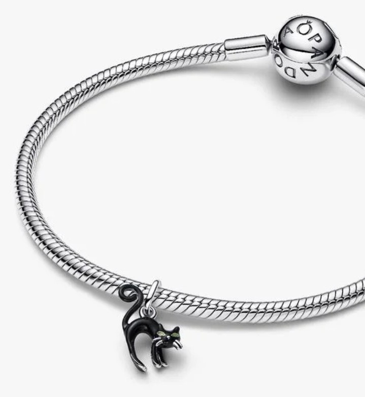 New In Box Authentic PANDORA 925 MEOOOW Eyeshine glow Black Cat Charm Halloween