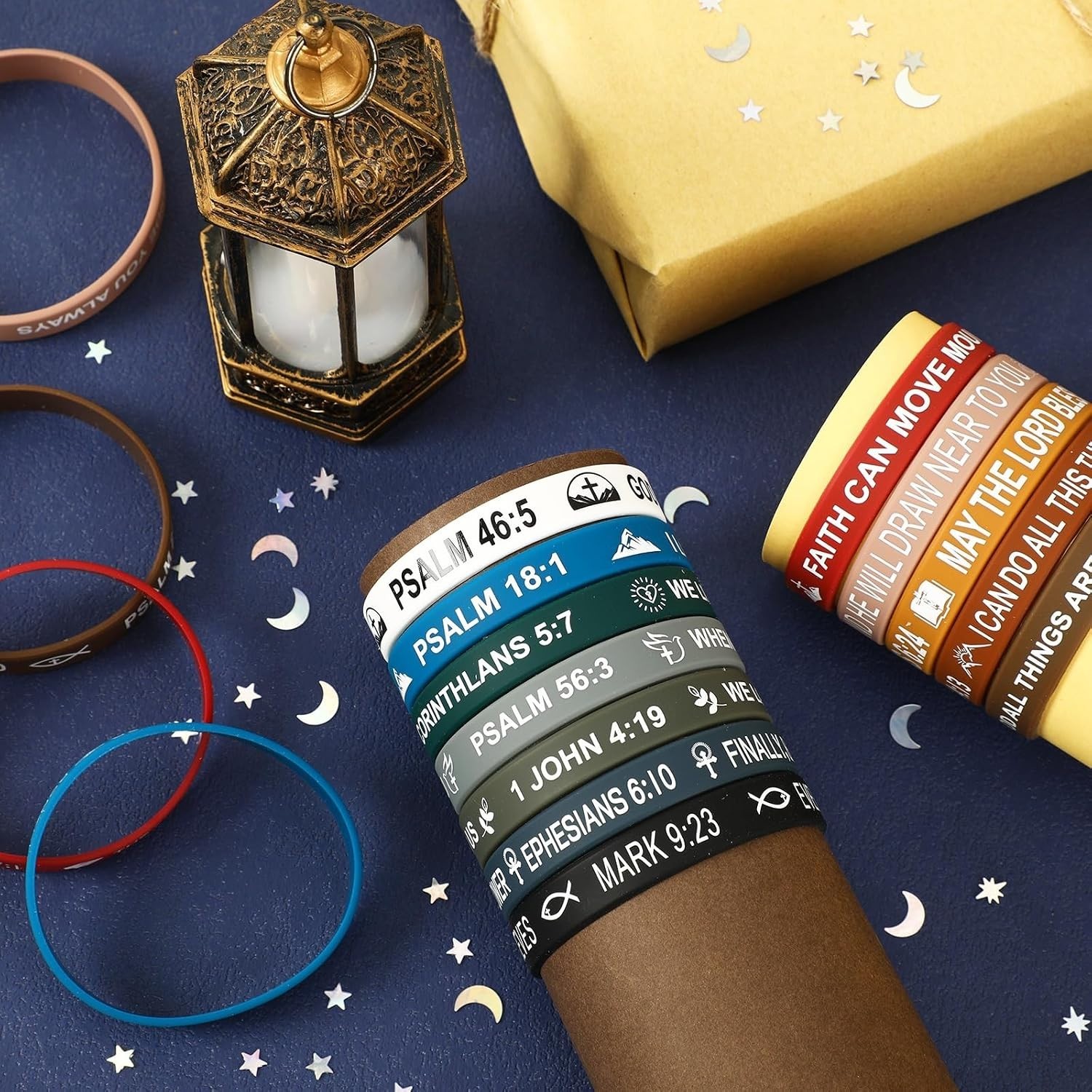 64-Piece Bible Verse Silicone Bracelets – Inspirational Christian Gifts for All