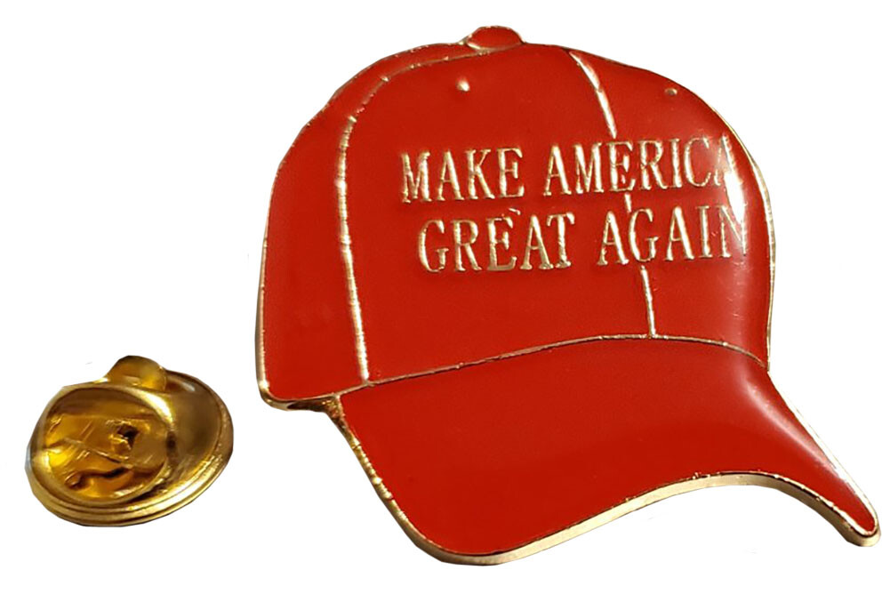 Make American Great Again MAGA Red Cap Trump 2024 Motorcycle Hat Cap Lapel Pin
