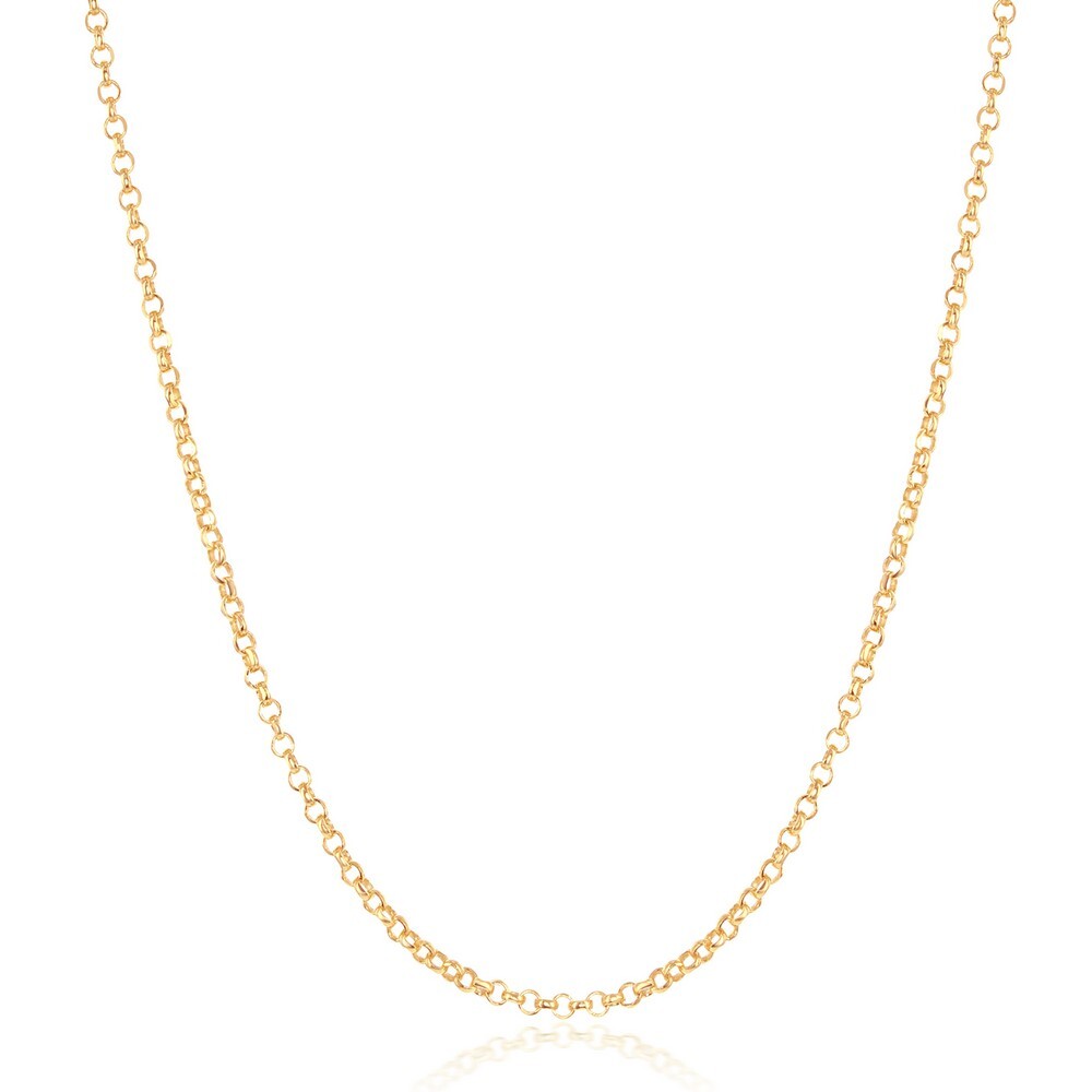 Sterling Silver Gold Plated 0.9mm Cable Chain, 20″