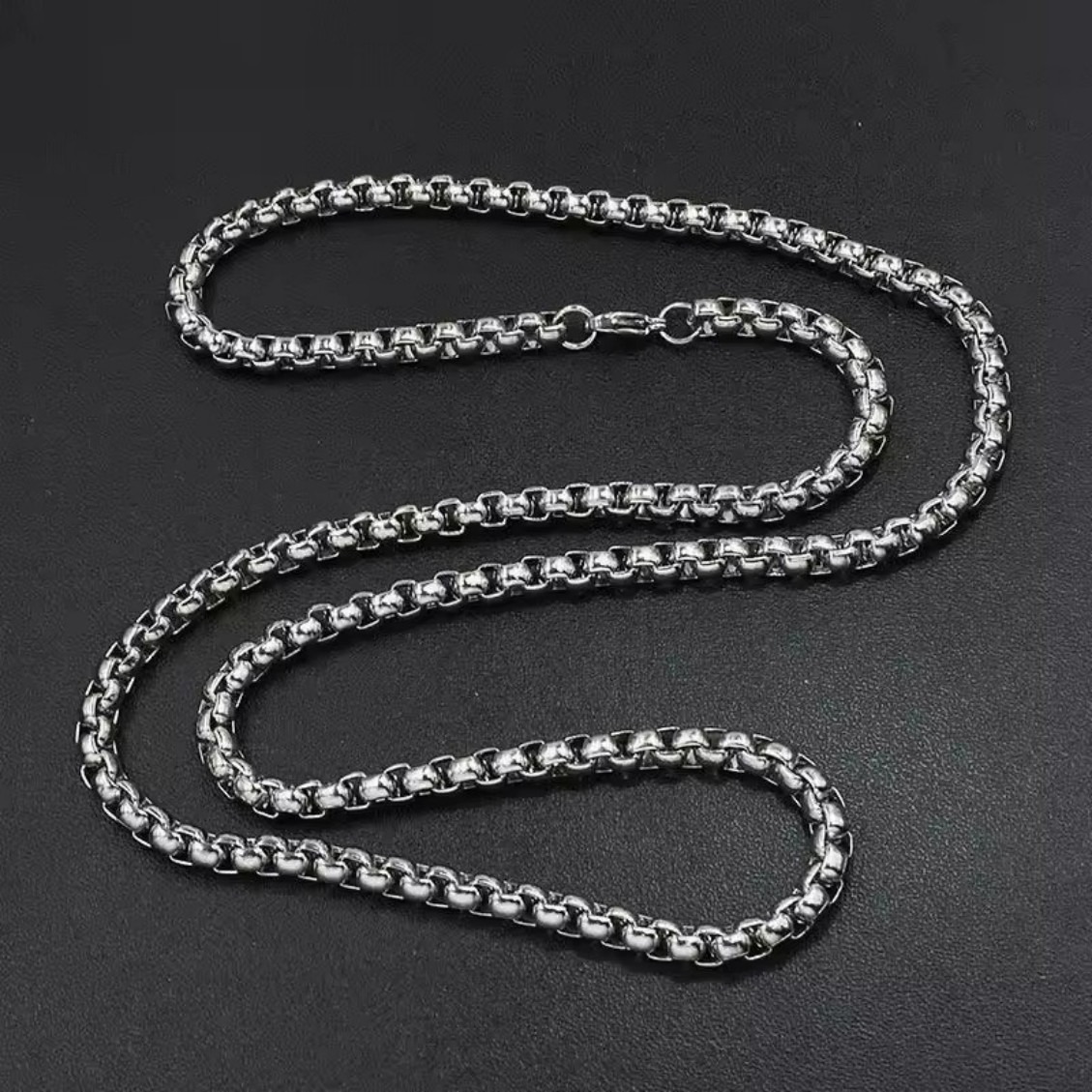 Classic Box Bead Chain Silver Plated Alloy Versatile Necklace Chain No Pendant