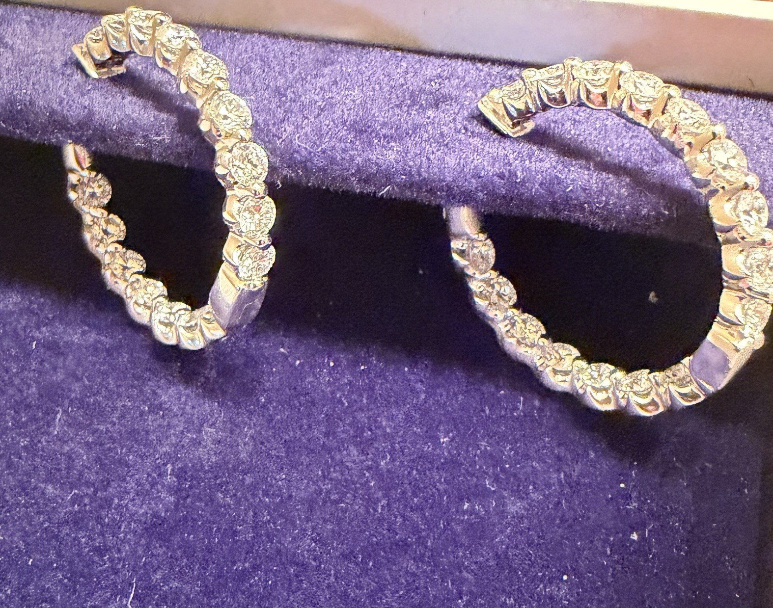 Floating Eternity Hoop Earrings With 5 CTW Round Cut Lab-Grown Diamonds