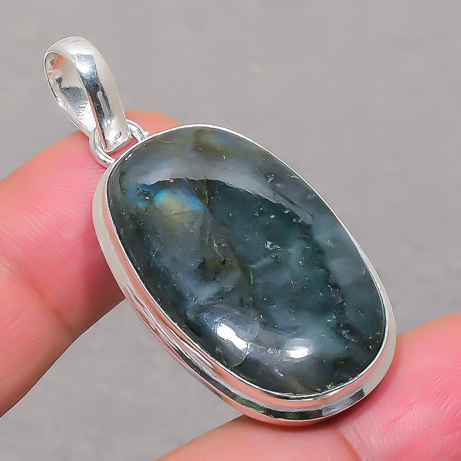 Blue Fire Labradorite Oval Shape Gemstone Pendant Handmade Jewelry 2.1″ FP 2517