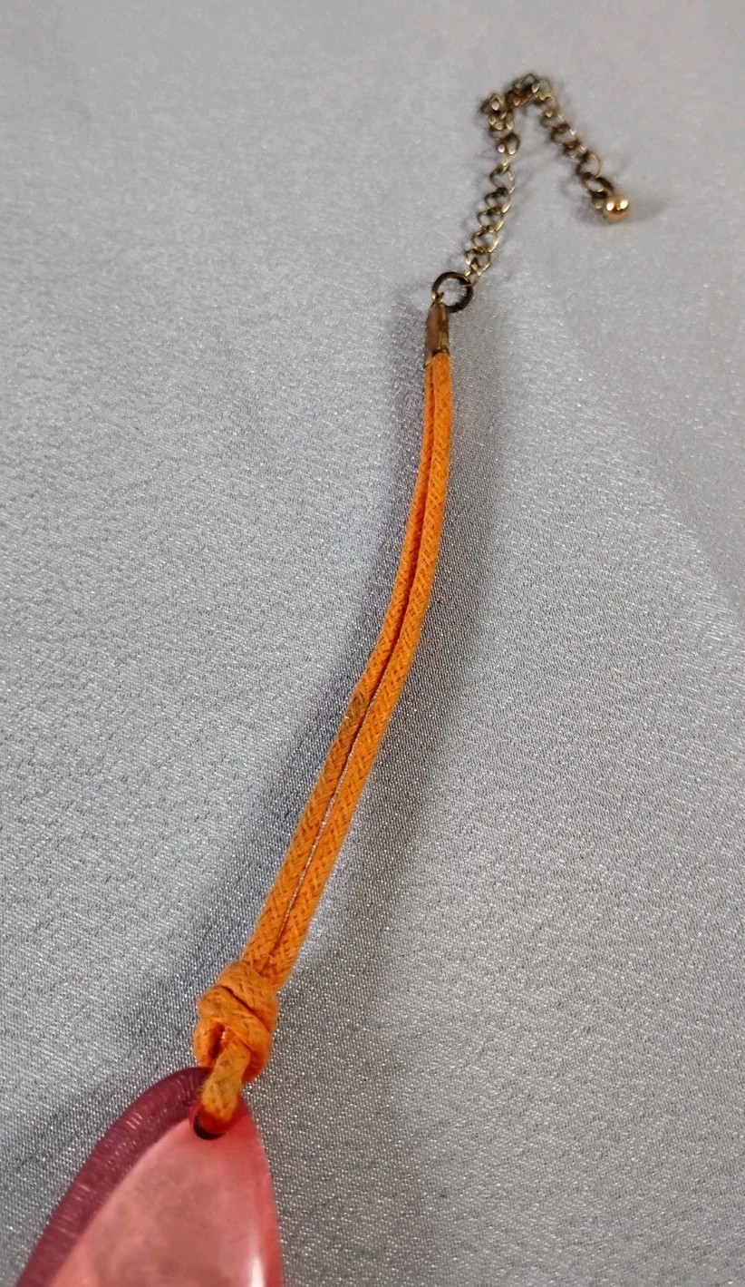 Chunky Pink? Red? Statement Necklace-GUC, Small Flaw Inside one Stone See Pics