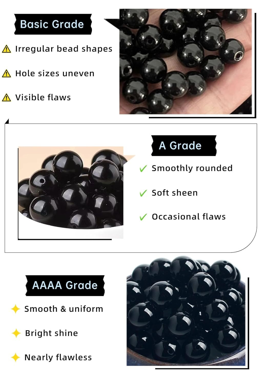 Black Tourmaline Bracelets for Men Protection Bracelets for Women Chakra Feng Sh