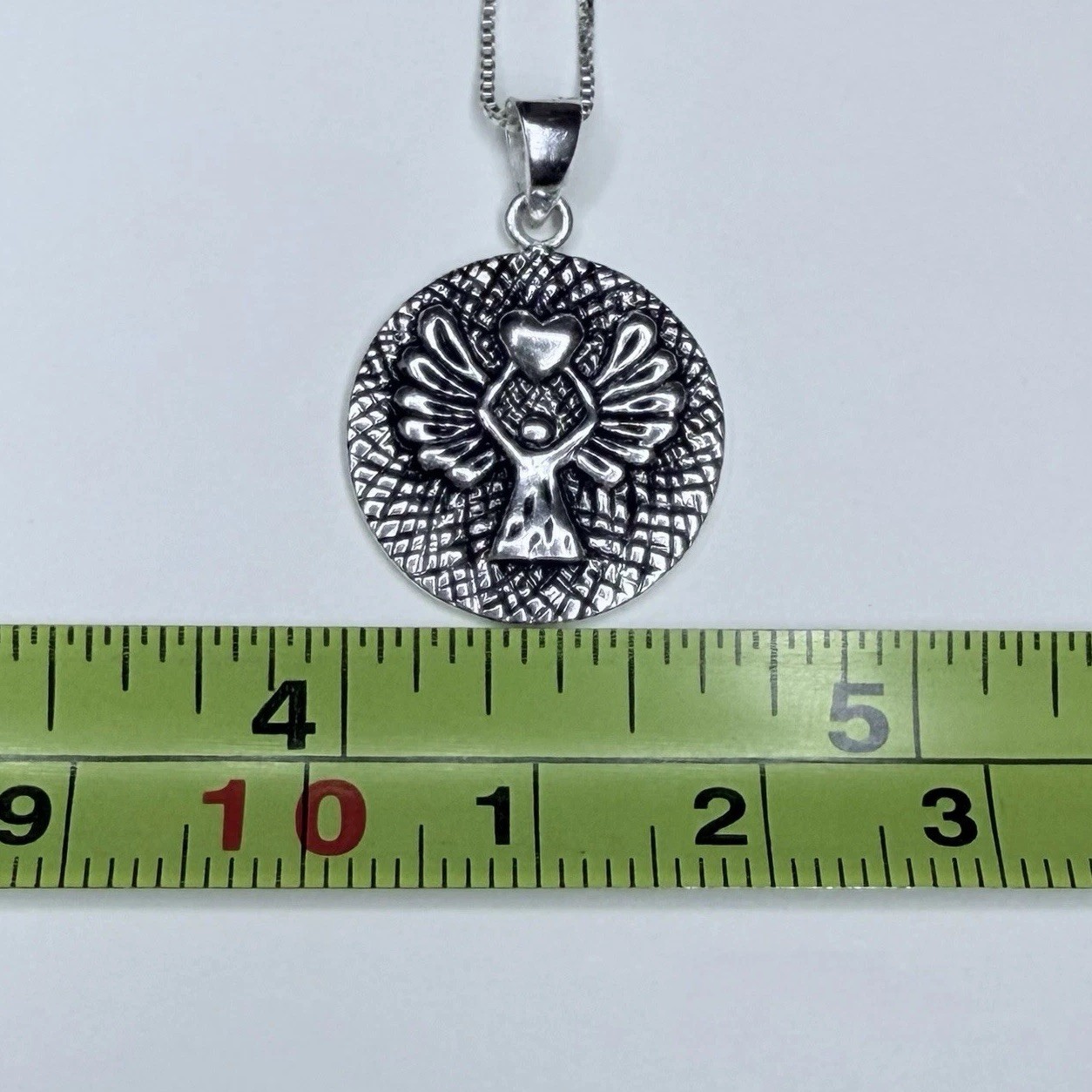 LA Rocks 925 Sterling Silver Italy Guardian Angel Quote Pendant Necklace 18”